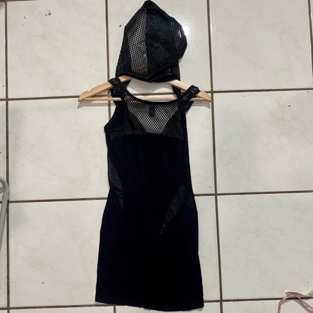 Vintage Lip Service Mini Dress w/Mesh Hood - Picture 9 of 10